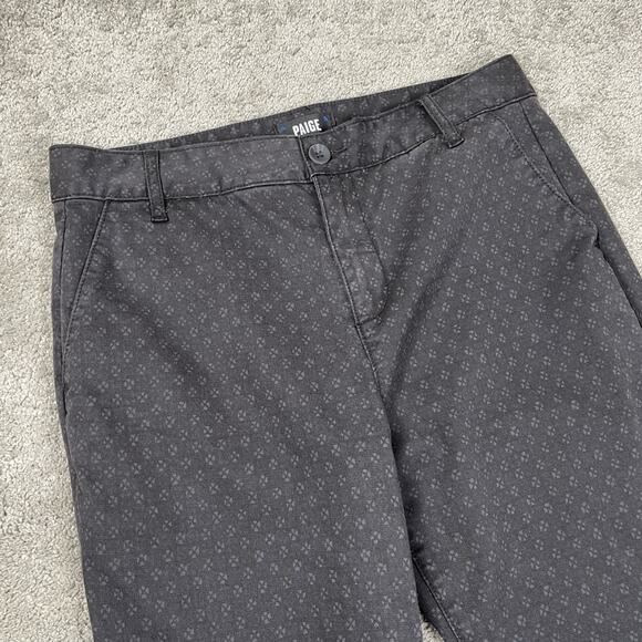 PAIGE Mens Stafford Printed Slim Fit Trouser Pant Grey Multi 31x32 Chino Stretch - Picture 5 of 15